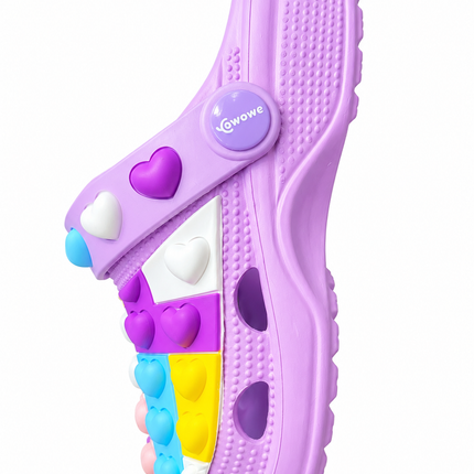 Cowowe Purple Heart Clogs – Colorful Slip-On Shoes