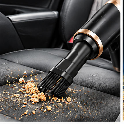 Portable Cordless Handheld Vacuum cleaner with USB Charging and Attachments- Black and Gold