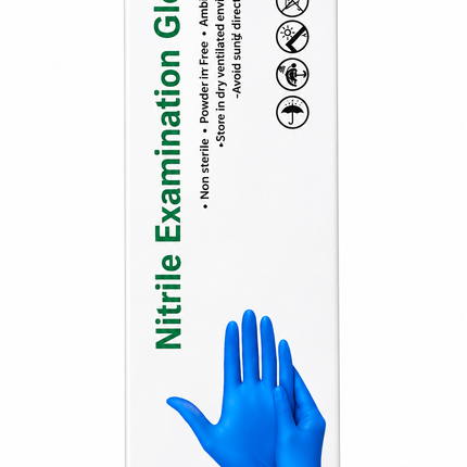 JIALI Blue Nitrile Examination Gloves, Powder-Free, Medium – 100 Count
