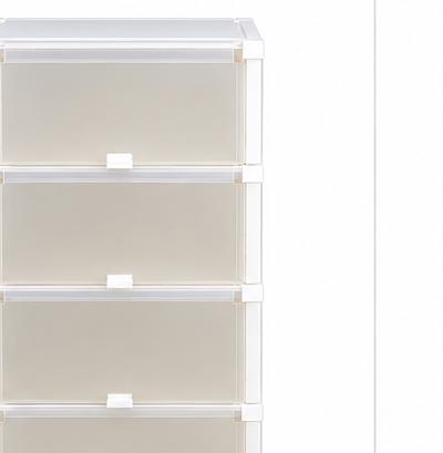Stackable Plastic Shoe Storage Boxes w/ Drawers, 6pc White/Clear 11x11x33"