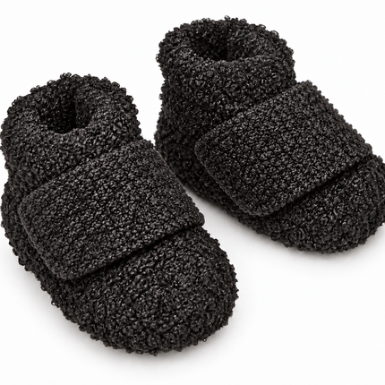Baby Black Fuzzy Bear Paw Sock Shoes