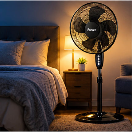 iFanZe 16-Inch Pedestal Fan with Remote Control – Black