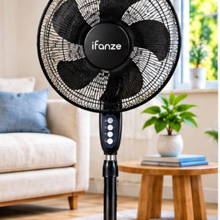 iFanZe 16-Inch Pedestal Fan with Remote Control – Black