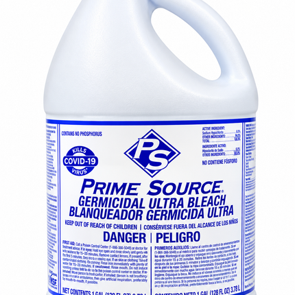 Prime Source Germicidal Ultra Bleach – 1 Gallon (128 fl oz)