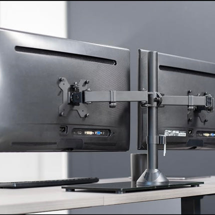 VIVO STAND-V002FG Dual Monitor Desk Stand – 13”–27” Screens