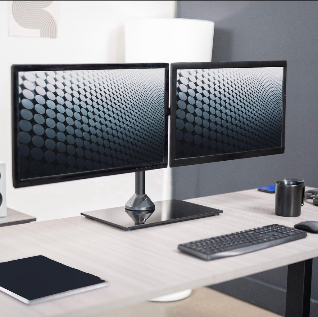 VIVO STAND-V002FG Dual Monitor Desk Stand – 13”–27” Screens