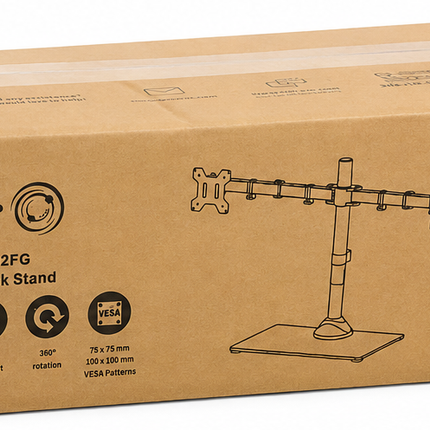 VIVO STAND-V002FG Dual Monitor Desk Stand – 13”–27” Screens